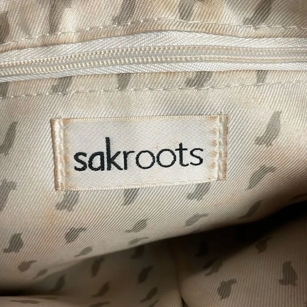 SAKROOTS Floral Wristlet Purse Handbag Braided Strap 10” W x 6 1/2”L